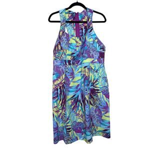 Title Nine Activewear Dress Built In Padded Shelf Bra, Racer Zipper Back Size 14